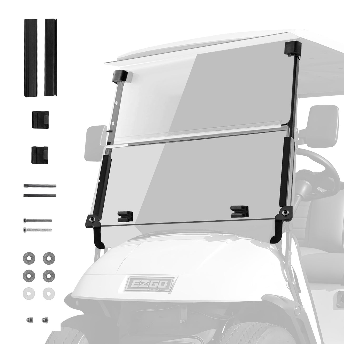 VPAHub EZGO TXT Pre 2013 Clear Golf Cart Windshield, Foldable and Thick Acrylic, Fits EZGO TXT 1995-2013