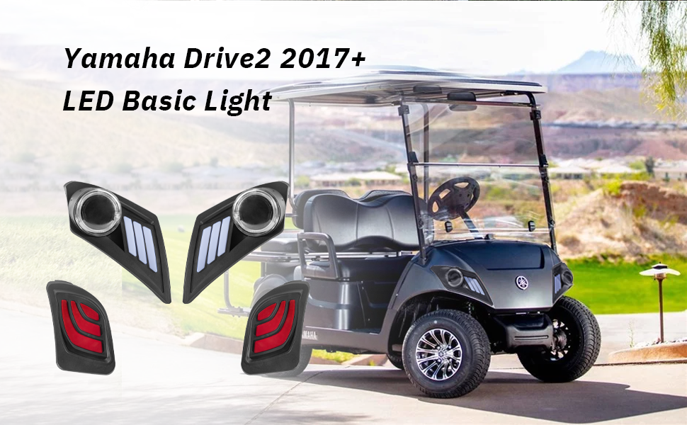 VPAHub Basic Light Kit Fit for YAMAHA Drive 2, 2 LED headlight, 2 LED taillight, 1 Basic wiring harness Instruction & hardware included