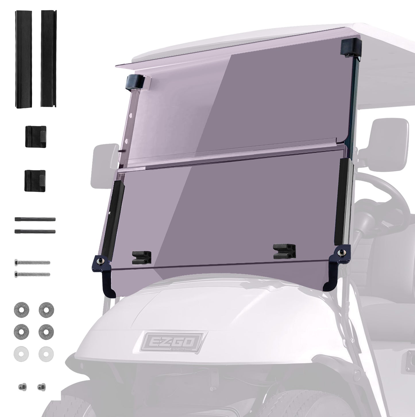 VPAHub EZGO TXT Pre 2013 Tinted Golf Cart Windshield, Foldable and Thick Acrylic, Fits EZGO TXT 1995-2013