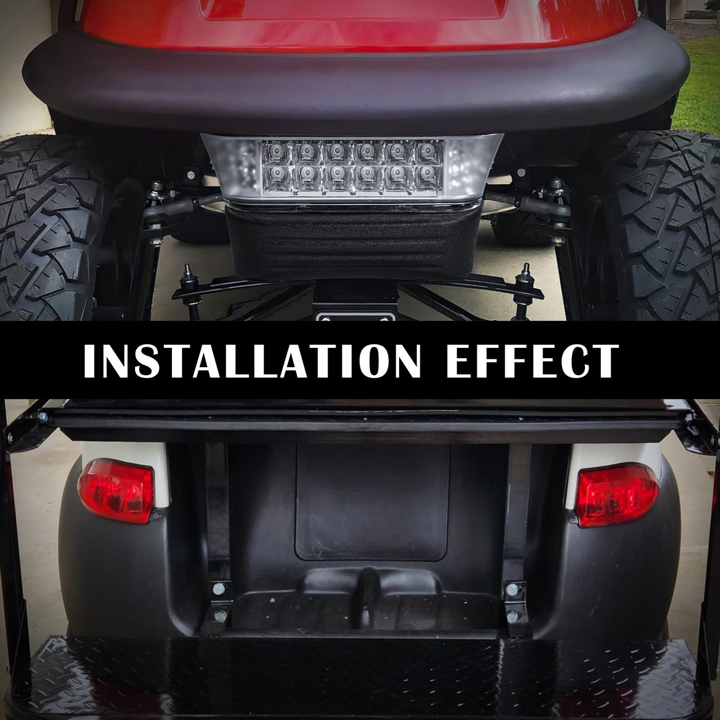 VPAHub Club Car Precedent LED Basic Light Kit -08 up 48V, 1 LED Headlight with bumper, 2 LED taillight, 1 bucket harness, 1 basic wire harness, 1 Fuse wire harness, instruction & hardware included