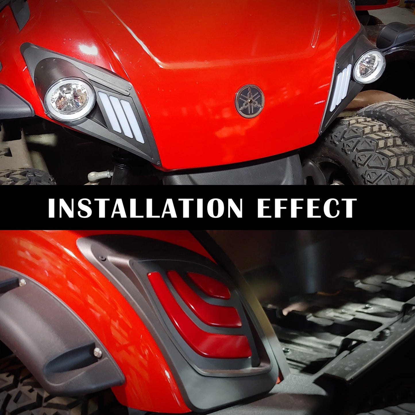 VPAHub Basic Light Kit Fit for YAMAHA Drive 2, 2 LED headlight, 2 LED taillight, 1 Basic wiring harness Instruction & hardware included