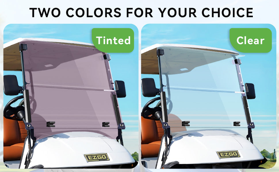 VPAHub EZGO TXT Pre 2013 Tinted Golf Cart Windshield, Foldable and Thick Acrylic, Fits EZGO TXT 1995-2013