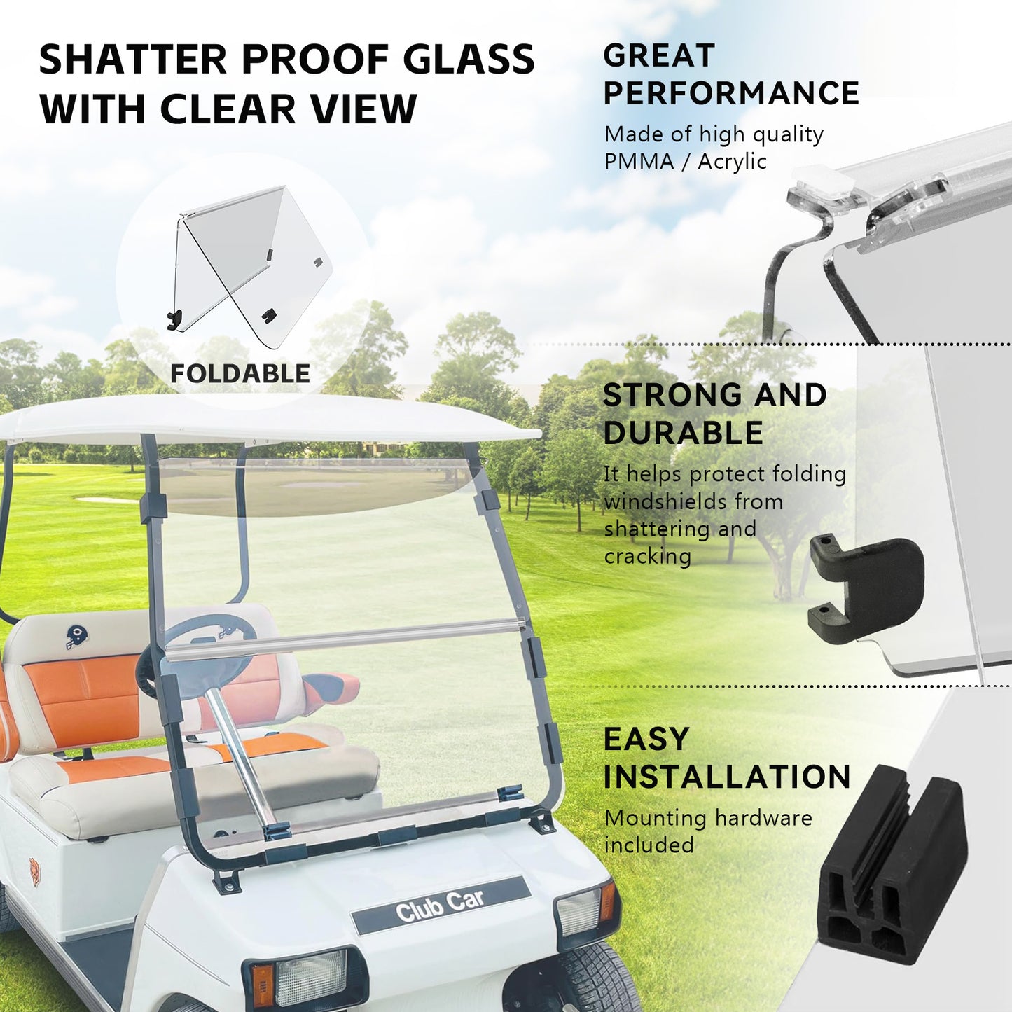 VPAHub Club Car DS NEW Clear Windshield