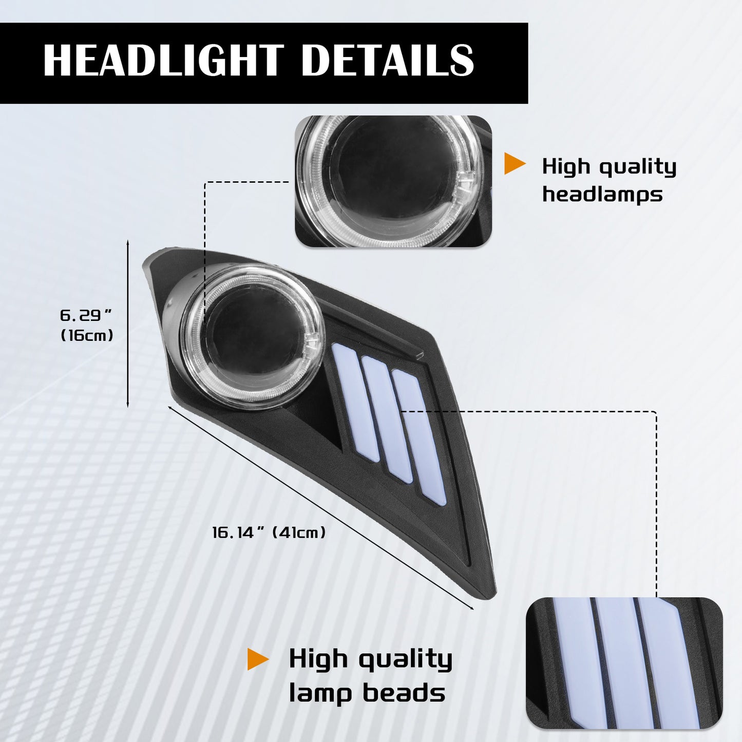VPAHub Basic Light Kit Fit for YAMAHA Drive 2, 2 LED headlight, 2 LED taillight, 1 Basic wiring harness Instruction & hardware included