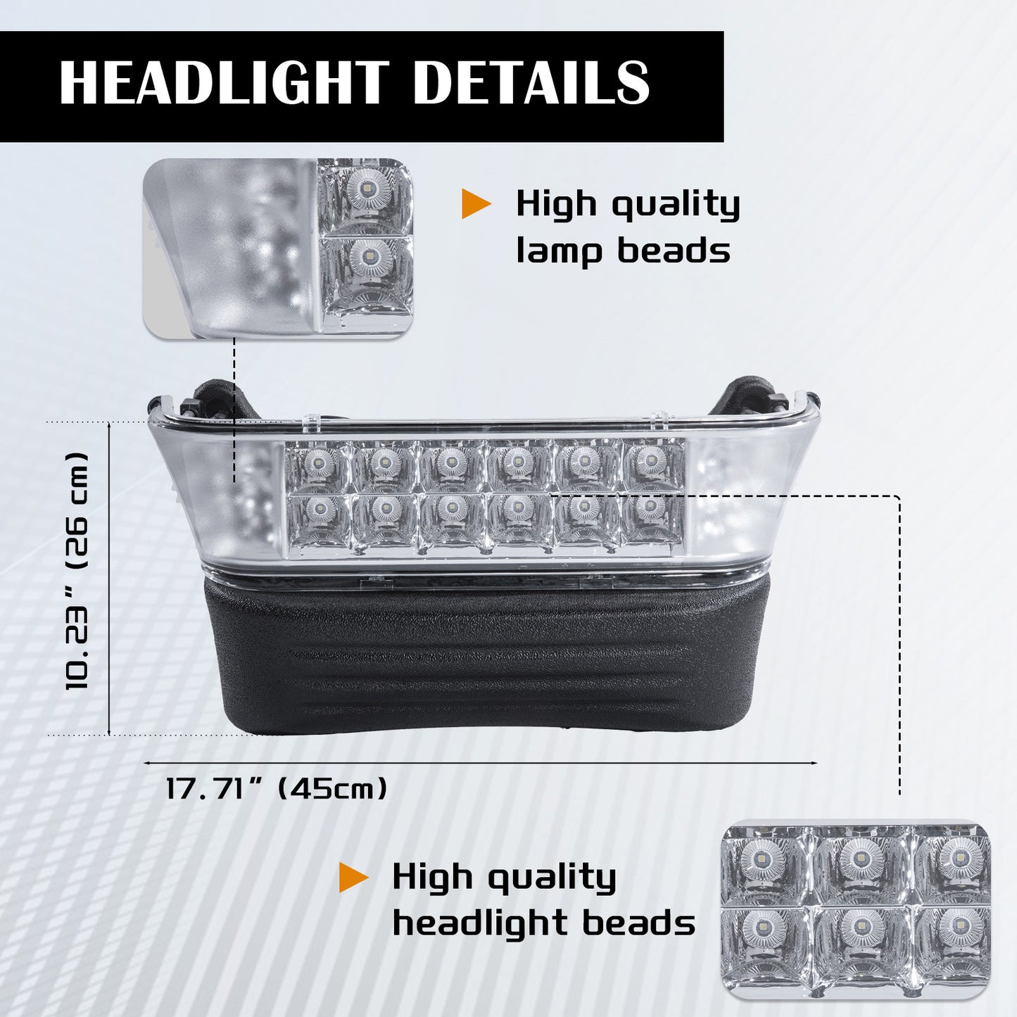 vpahub Club Car Precedent LED High Low Beam light kit with Mechanical Brake Switch(04-08)