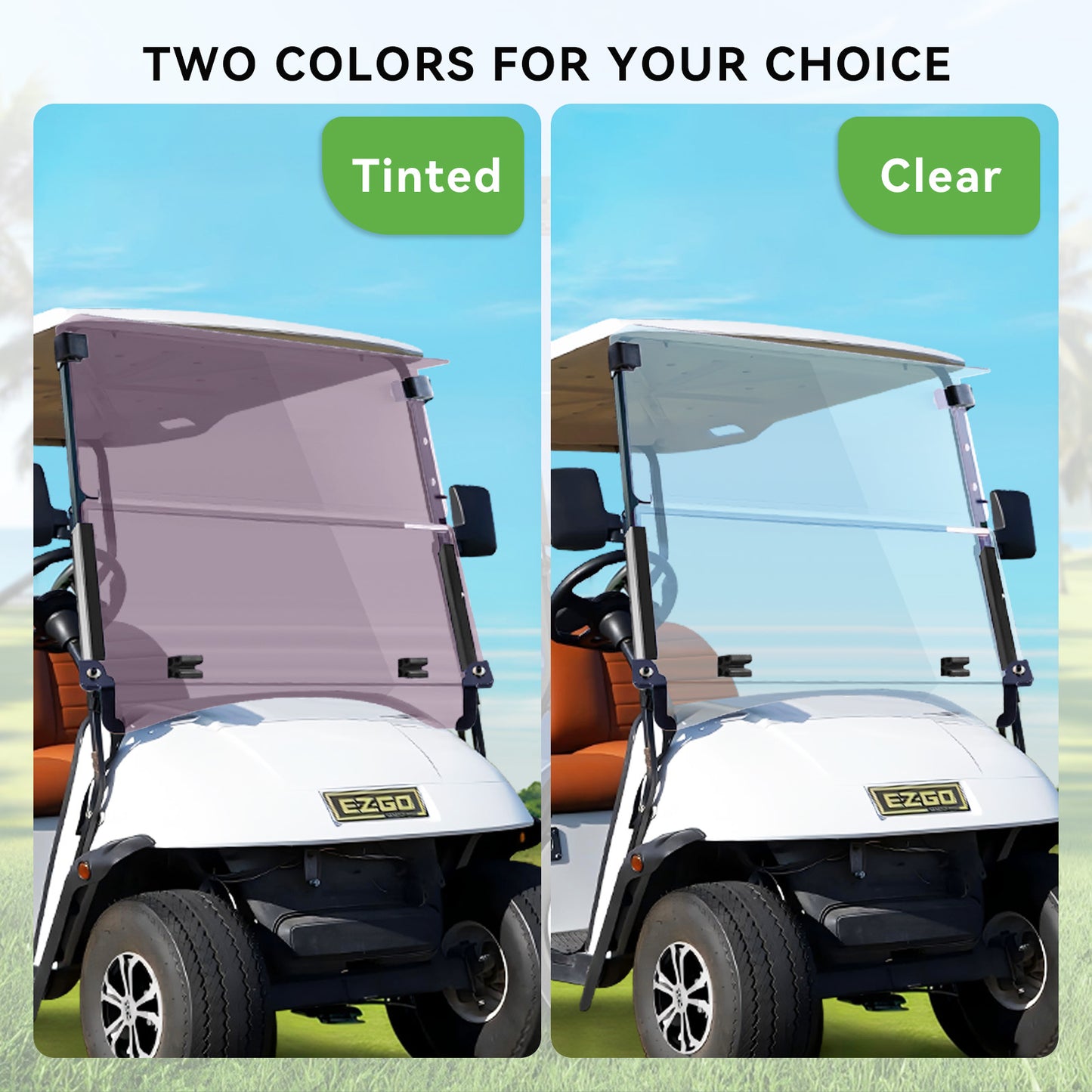VPAHub EZGO TXT Pre 2013 Tinted Golf Cart Windshield, Foldable and Thick Acrylic, Fits EZGO TXT 1995-2013
