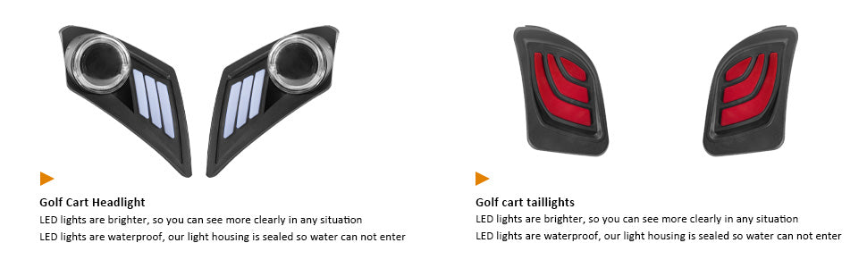 VPAHub Basic Light Kit Fit for YAMAHA Drive 2, 2 LED headlight, 2 LED taillight, 1 Basic wiring harness Instruction & hardware included