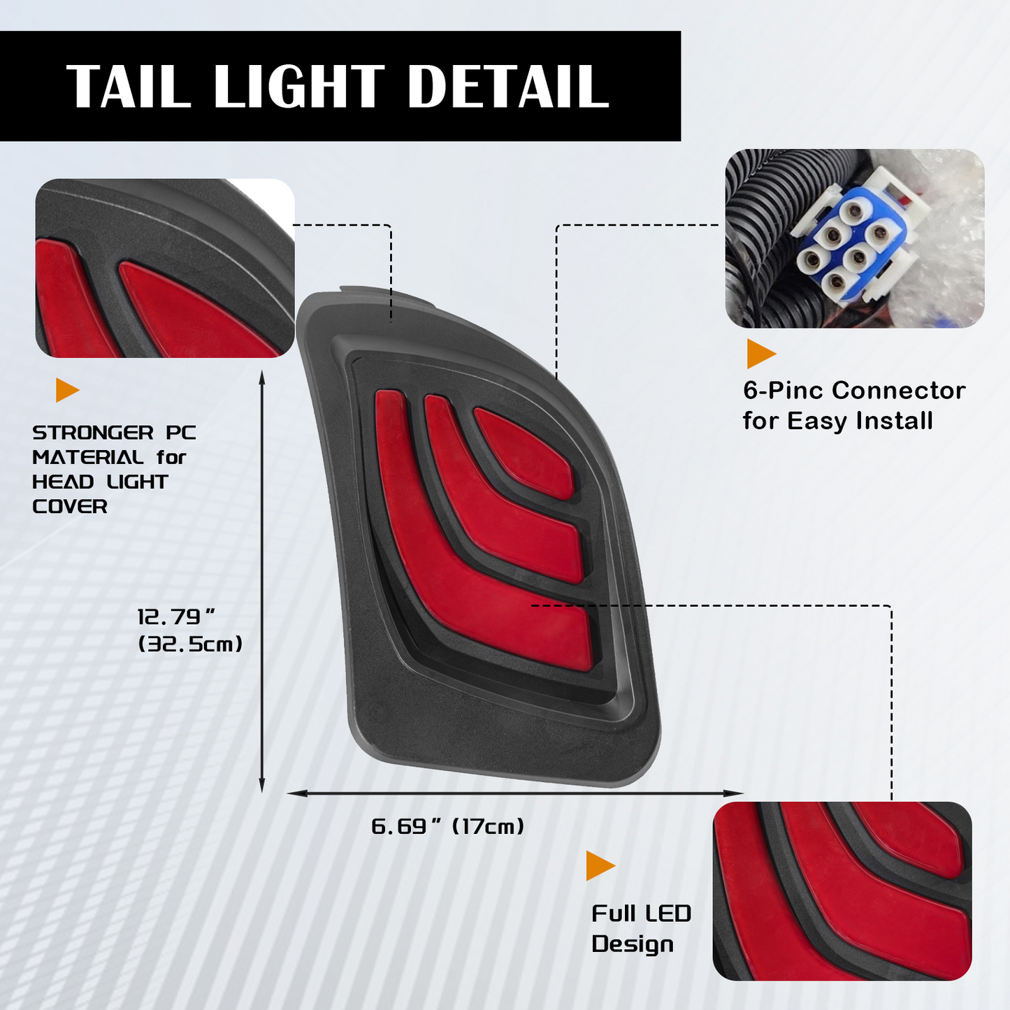 VPAHub Basic Light Kit Fit for YAMAHA Drive 2, 2 LED headlight, 2 LED taillight, 1 Basic wiring harness Instruction & hardware included