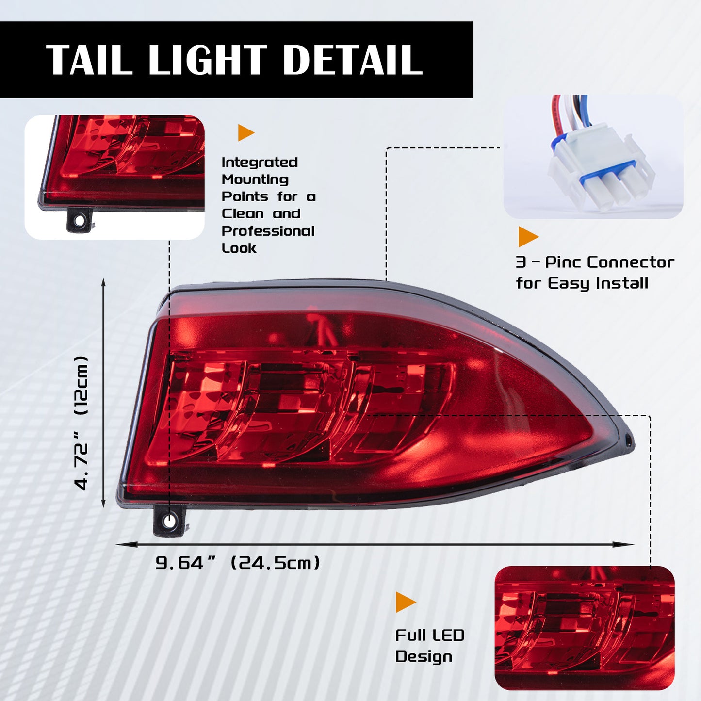 vpahub Club Car Precedent LED High Low Beam light kit with Mechanical Brake Switch(04-08)