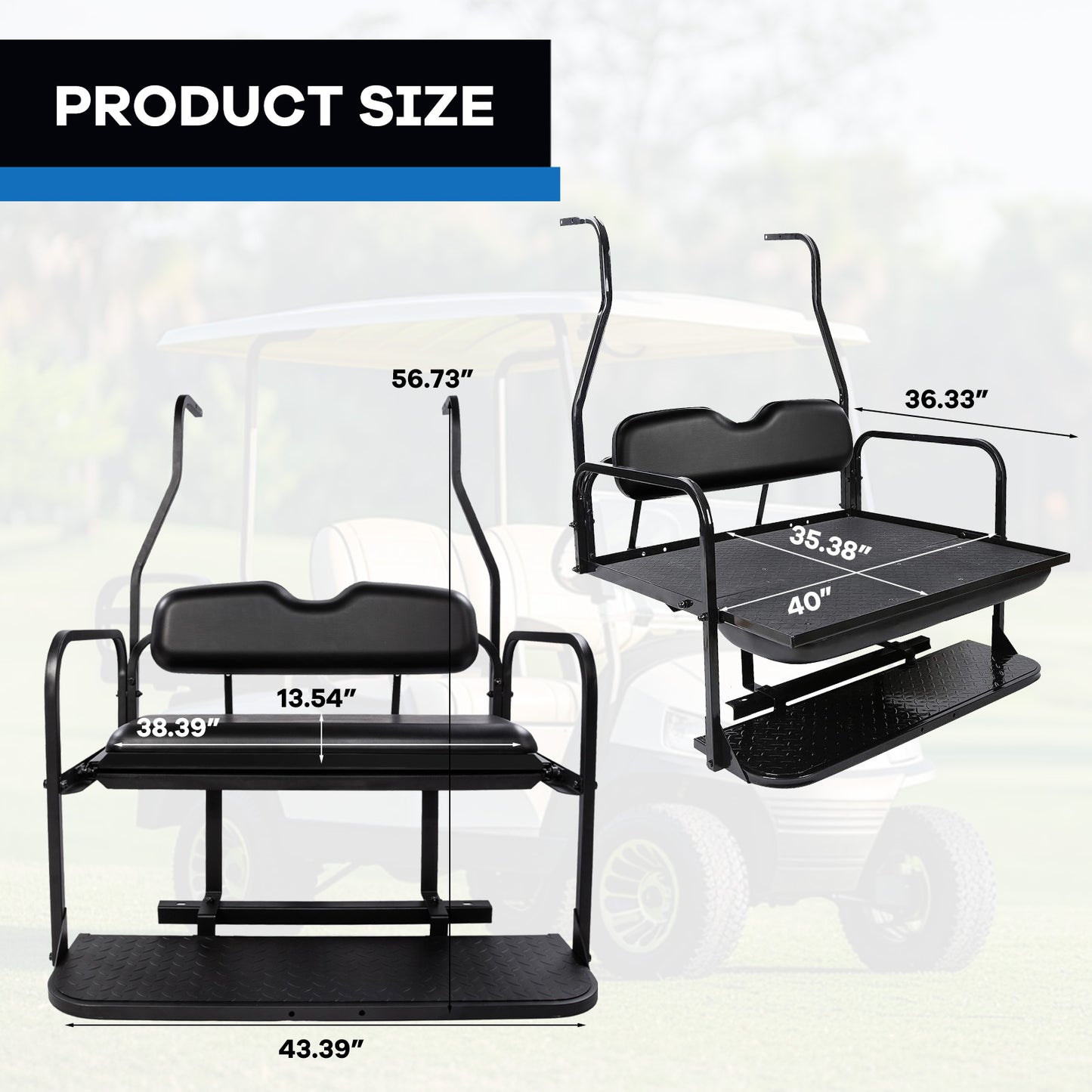 VPAHub Club Car DS NEW Black Seat Kit