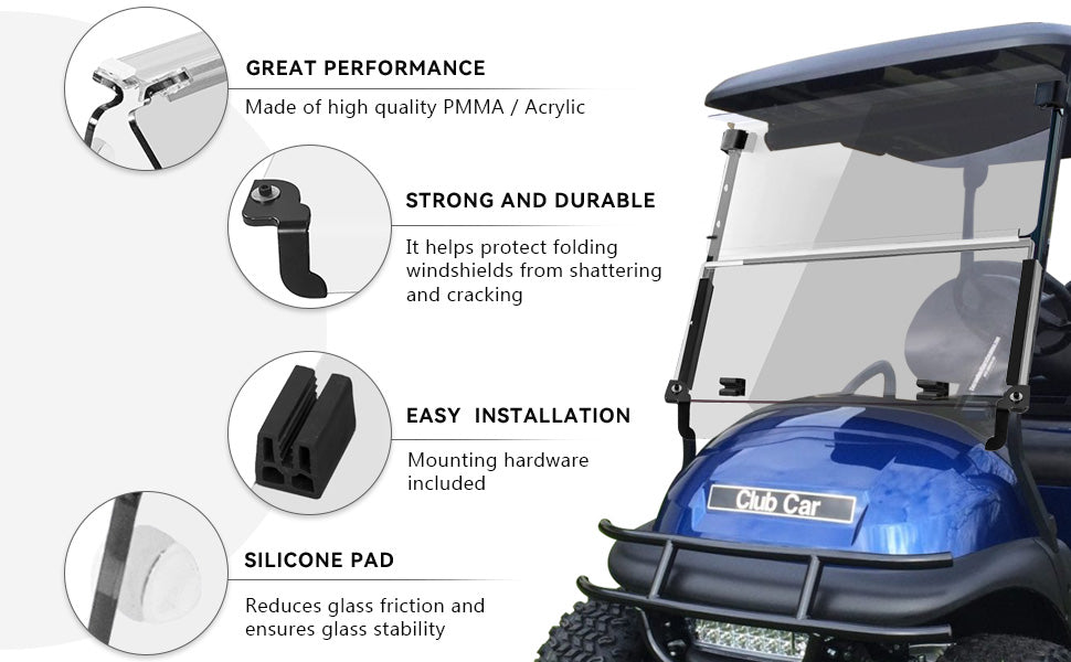 VPAHub Club Car Tempo/Precedent Clear Windshield