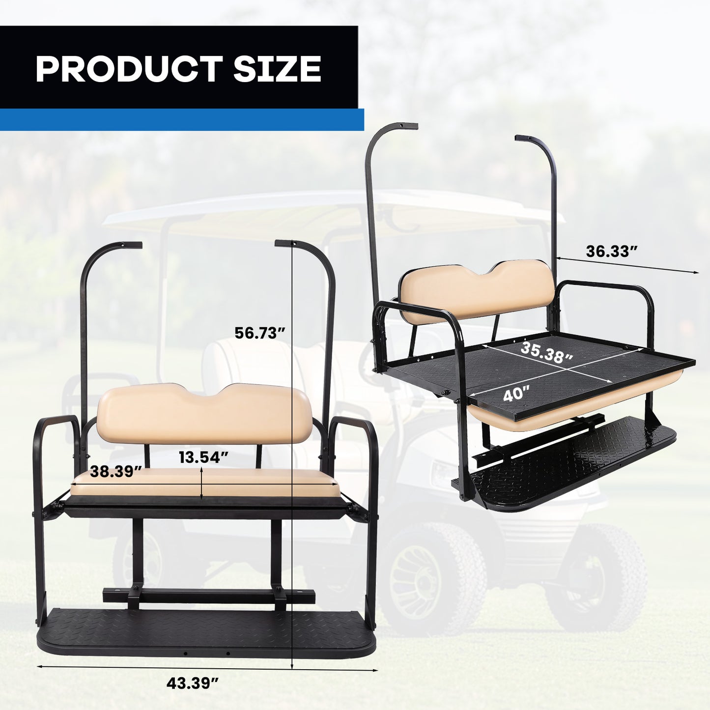 VPAHub Club Car DS OLD & NEW Buff Seat Kit, Fit for 1982-2007 Models