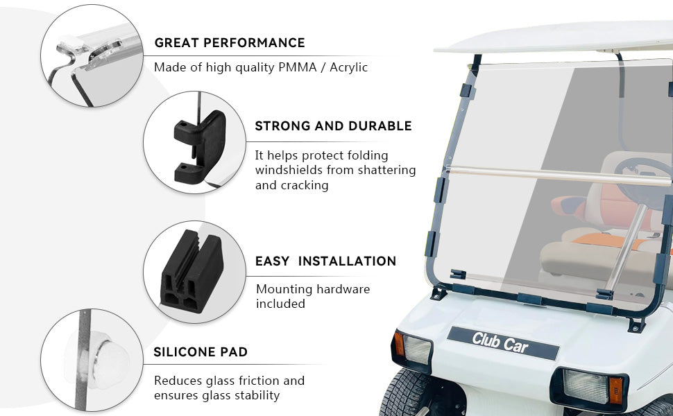 VPAHub Club Car DS NEW Clear Windshield