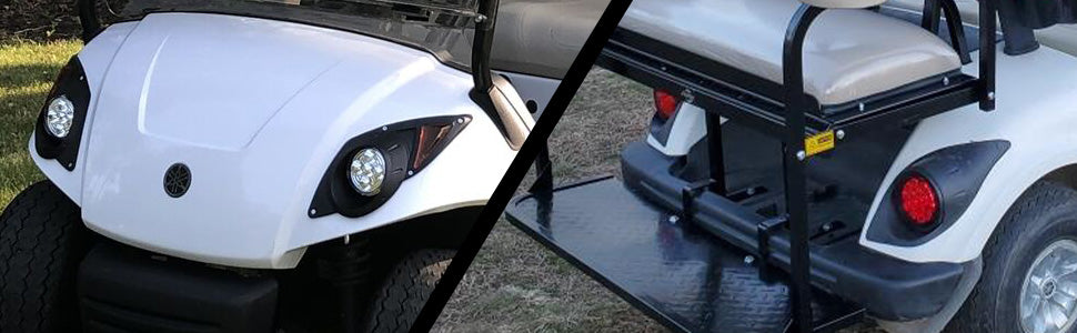 VPAHub Golf Cart Street Legal Light Kit (12V) Fit for Yamaha Drive(G29),LED High Low Beam headlight, LED taillight, Wiring harness, Deluxe turn signal switch, Horn, Wheel cover, Brake pad switch