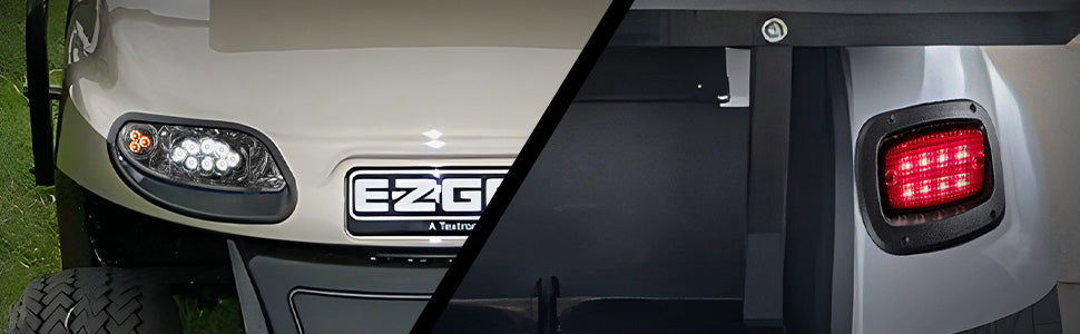 VPAHub EZGO TXT 2014+ Freedom LED Basic Light Kit 48V, 2 LED headlight, 2 LED taillight, 1 Basic wiring harness, instruction & hardware included