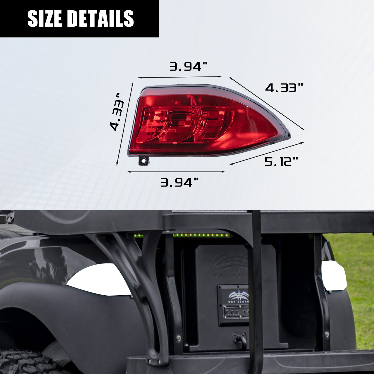 VPAHub Club Car Tempo LED Basic Light Kit 48V, 2 LED headlight, 2 LED taillight, 1 Basic wiring harness Instruction & hardware included