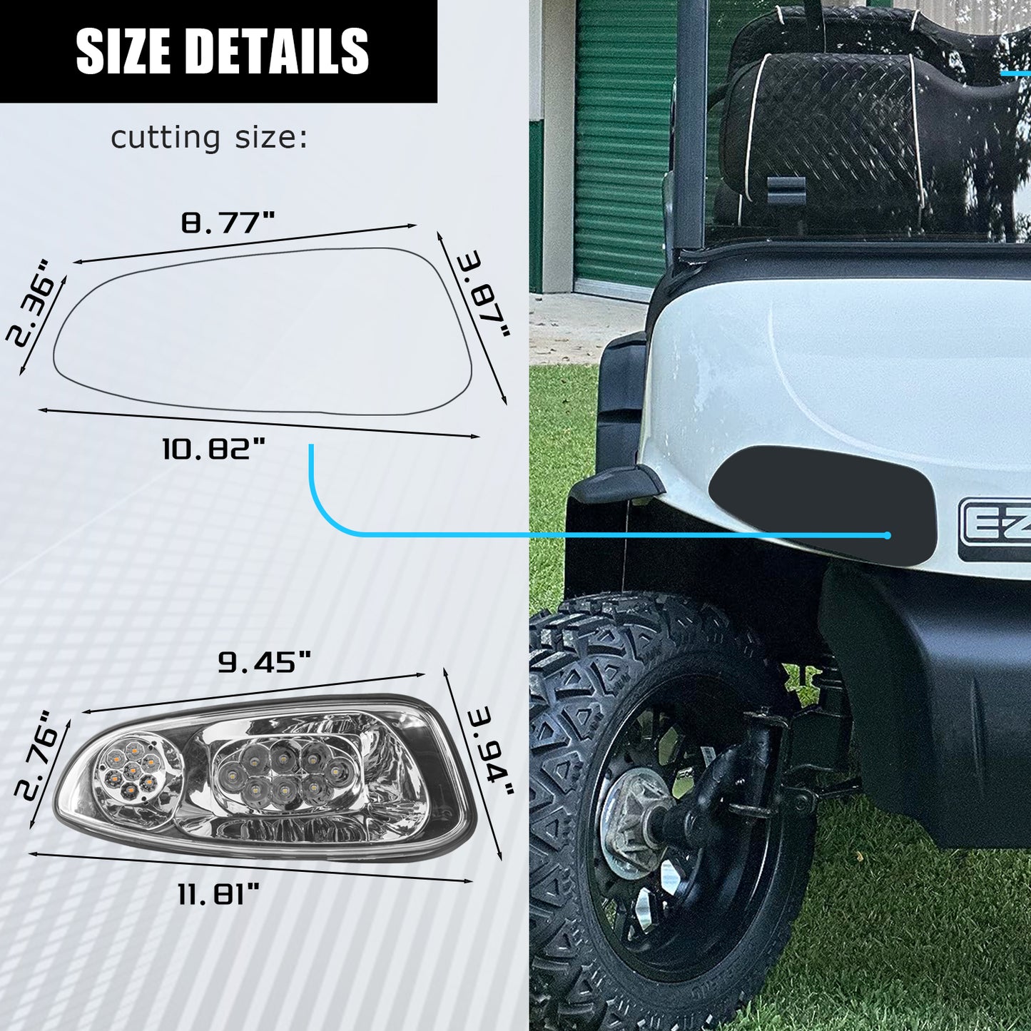 VPAHub EZ-GO RXV 2016+ LED High Low Beam Light Kit