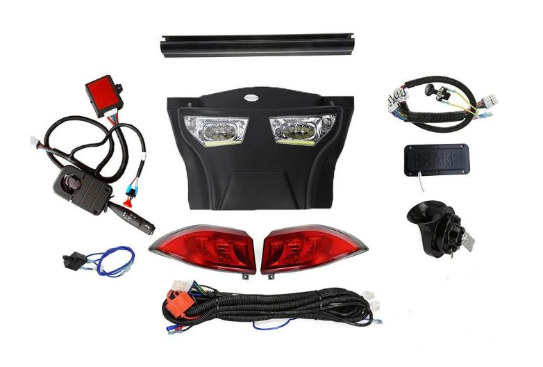 VPAHub Club Car Precedent Iron Man LED Deluxe Light Kit 12V, LED Street Legal Headlight with Iron Man Bumper and Daytime Running Lights