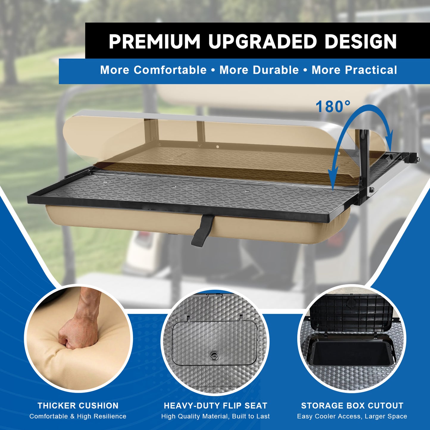 VPAHub Club Car DS OLD & NEW White Seat Kit, Fit for 1982-2007 Models
