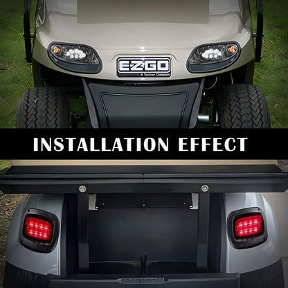 VPAHub EZGO TXT FREEDOM 2014+ LED Street Legal Light Kit 48V, LED High Low Beam headlight, LED taillight, Upgraded wiring harness, Deluxe turn signal switch,Horn, Steering wheel cover