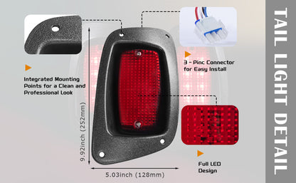 VPAHub EZGO RXV 2016+ LED Basic Light Kit 12V, 2 LED headlight, 2 LED taillight, 1 Basic wiring harness, instruction & hardware included