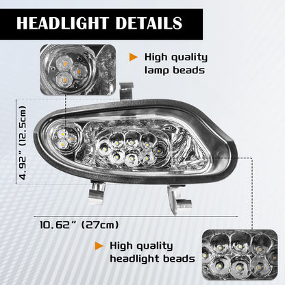VPAHub EZGO TXT 2014+ Freedom LED Basic Light Kit 48V, 2 LED headlight, 2 LED taillight, 1 Basic wiring harness, instruction & hardware included