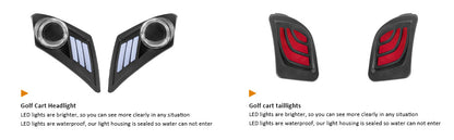 VPAHub Basic Light Kit Fit for YAMAHA Drive 2, 2 LED headlight, 2 LED taillight, 1 Basic wiring harness Instruction & hardware included
