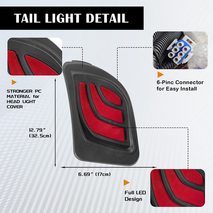 VPAHub Basic Light Kit Fit for YAMAHA Drive 2, 2 LED headlight, 2 LED taillight, 1 Basic wiring harness Instruction & hardware included