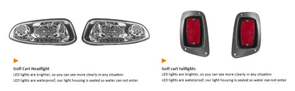 VPAHub EZGO RXV 2016+ LED Basic Light Kit 12V, 2 LED headlight, 2 LED taillight, 1 Basic wiring harness, instruction & hardware included