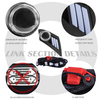 VPAHub Basic Light Kit Fit for YAMAHA Drive 2, 2 LED headlight, 2 LED taillight, 1 Basic wiring harness Instruction & hardware included