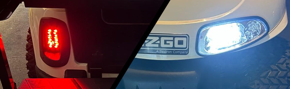 VPAHub EZGO RXV PRE 2015 LED Basic Light Kit 12V, 2 LED headlight, 2 LED taillight, 1 Basic wiring harness, instruction & hardware included
