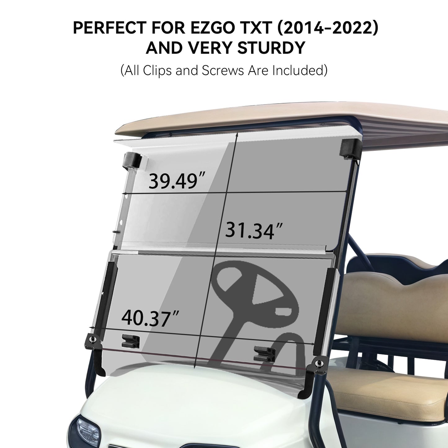 VPAHub EZGO 2014+ TXT Clear Windshield