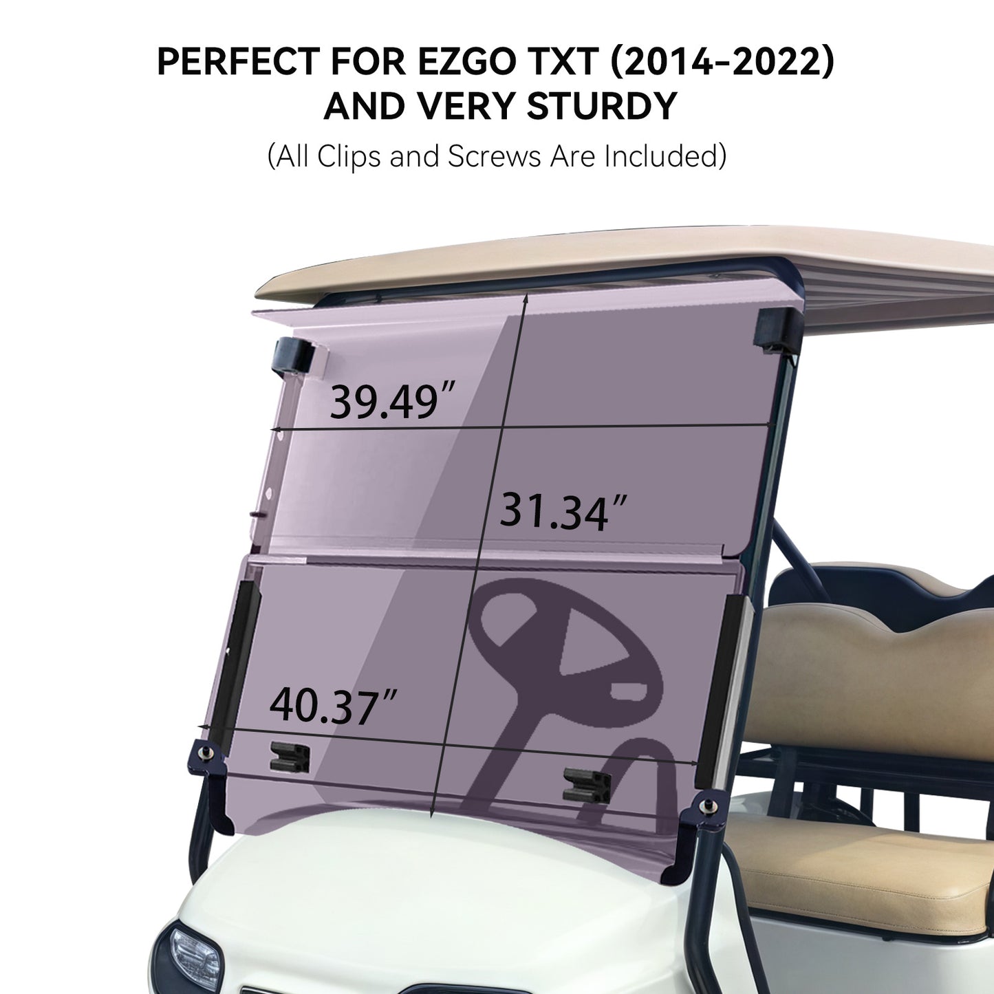 VPAHub EZGO 2014+ TXT Tinted Windshield