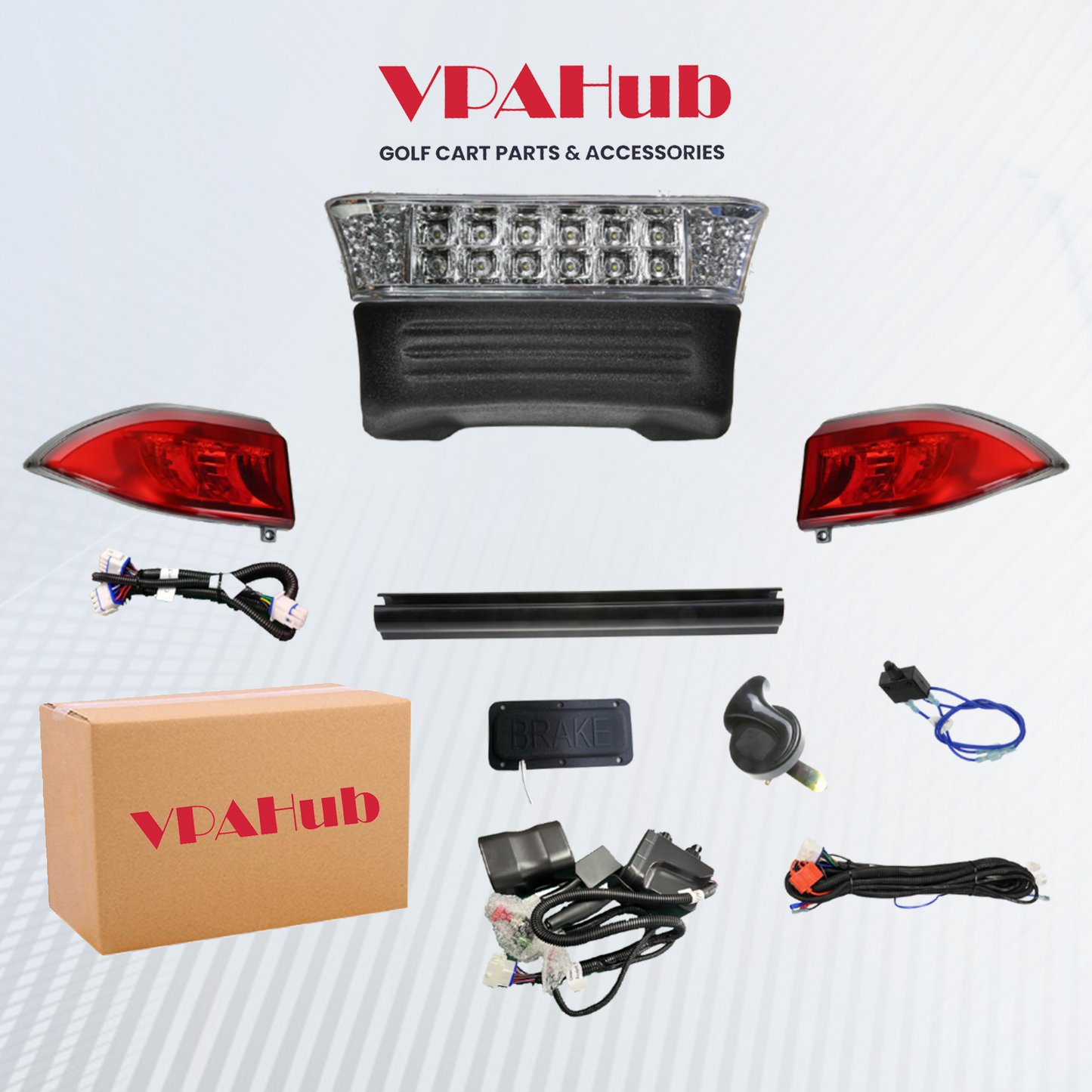 VPAHub Club Car Precedent LED High Low Beam Light Kit with mechanical brake switch