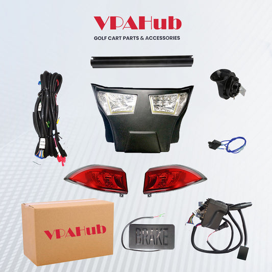 VPAHub Club Car Precedent Iron Man LED Deluxe Light Kit 12V, LED Street Legal Headlight with Iron Man Bumper and Daytime Running Lights