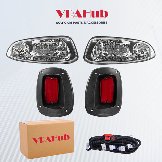 VPAHub EZGO RXV PRE 2015 LED Basic Light Kit 12V, 2 LED headlight, 2 LED taillight, 1 Basic wiring harness, instruction & hardware included