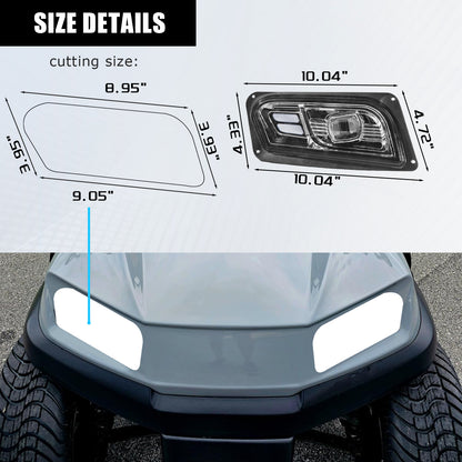VPAHub Club Car Tempo LED Basic Light Kit 48V, 2 LED headlight, 2 LED taillight, 1 Basic wiring harness Instruction & hardware included